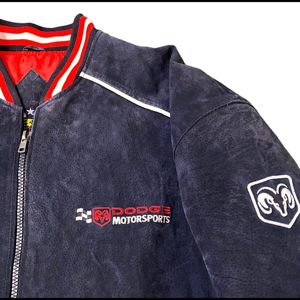 COPY - NASCAR Racing Jacket - Unisex Suede Moto Dodge Coat - Picture 5 of 12